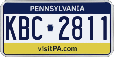 PA license plate KBC2811