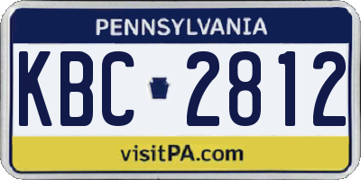 PA license plate KBC2812