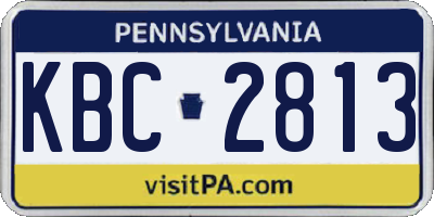 PA license plate KBC2813