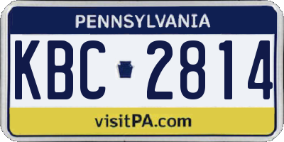 PA license plate KBC2814