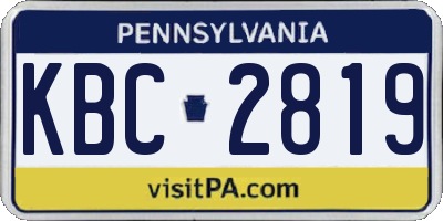 PA license plate KBC2819