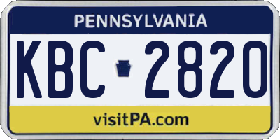 PA license plate KBC2820