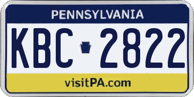 PA license plate KBC2822