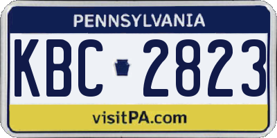 PA license plate KBC2823