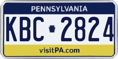 PA license plate KBC2824