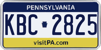 PA license plate KBC2825
