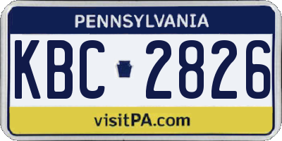 PA license plate KBC2826