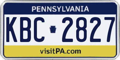 PA license plate KBC2827