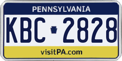 PA license plate KBC2828