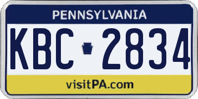 PA license plate KBC2834