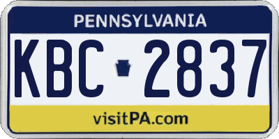PA license plate KBC2837