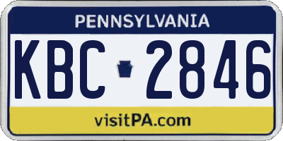 PA license plate KBC2846