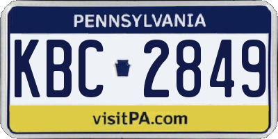 PA license plate KBC2849