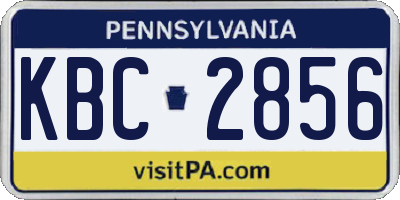 PA license plate KBC2856