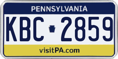 PA license plate KBC2859