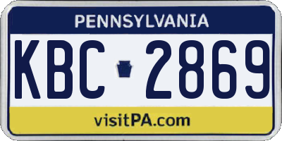 PA license plate KBC2869
