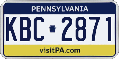 PA license plate KBC2871