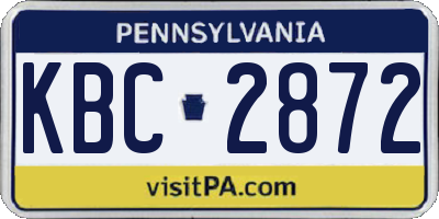 PA license plate KBC2872