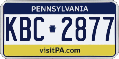 PA license plate KBC2877