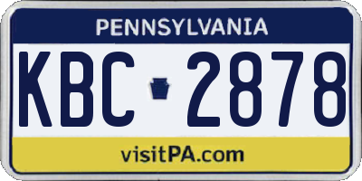 PA license plate KBC2878