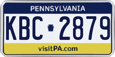 PA license plate KBC2879