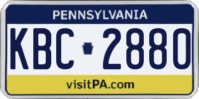 PA license plate KBC2880