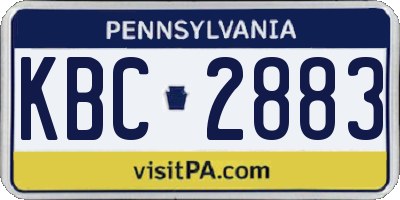 PA license plate KBC2883