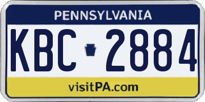 PA license plate KBC2884