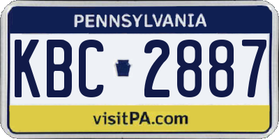 PA license plate KBC2887