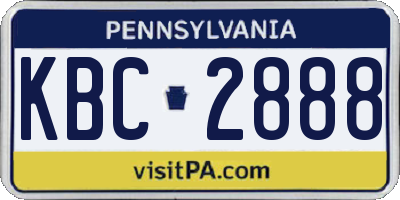 PA license plate KBC2888