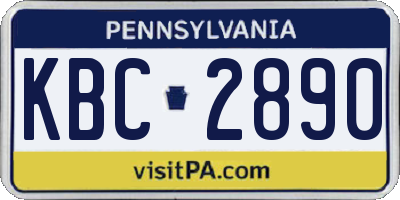 PA license plate KBC2890