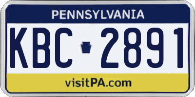 PA license plate KBC2891