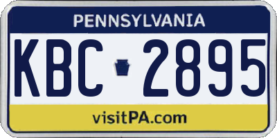 PA license plate KBC2895