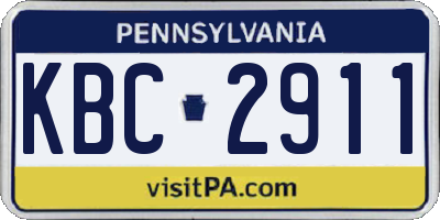 PA license plate KBC2911
