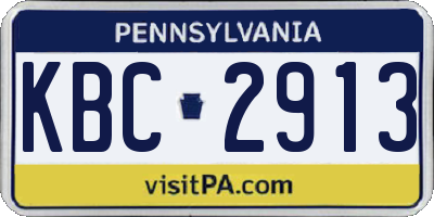 PA license plate KBC2913