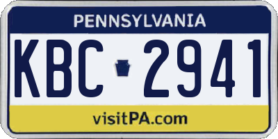 PA license plate KBC2941