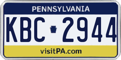 PA license plate KBC2944