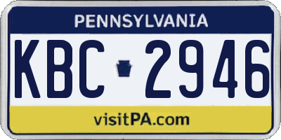 PA license plate KBC2946