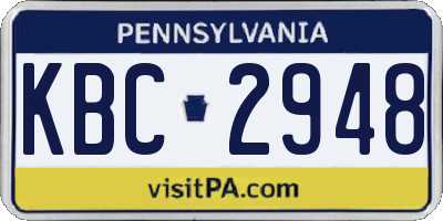 PA license plate KBC2948