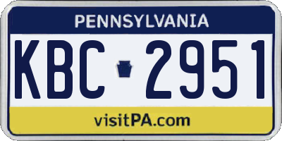 PA license plate KBC2951
