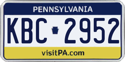 PA license plate KBC2952