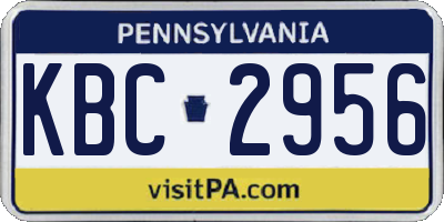 PA license plate KBC2956