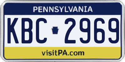 PA license plate KBC2969