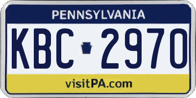PA license plate KBC2970
