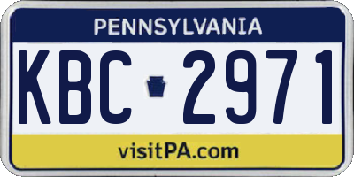PA license plate KBC2971