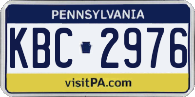 PA license plate KBC2976