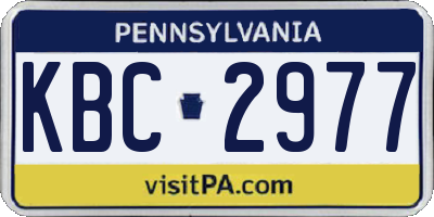 PA license plate KBC2977
