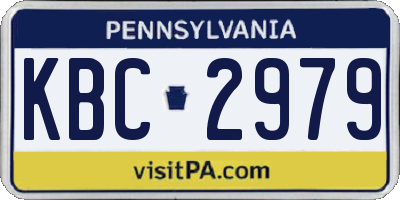 PA license plate KBC2979