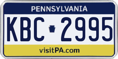 PA license plate KBC2995