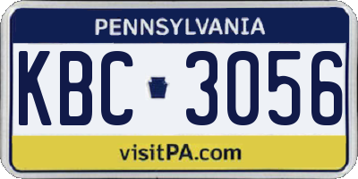 PA license plate KBC3056